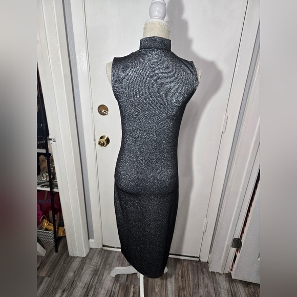 Gap Metallic Mockneck Midi Dress Sz Small Tall Like New - Picture 4 of 10